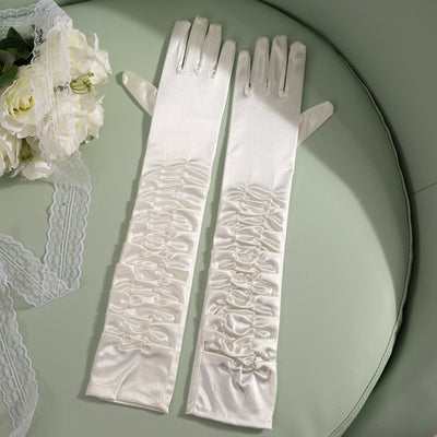 Guantes Largos de Satén para Novia - 50cm Elegancia Extendida - Image 7
