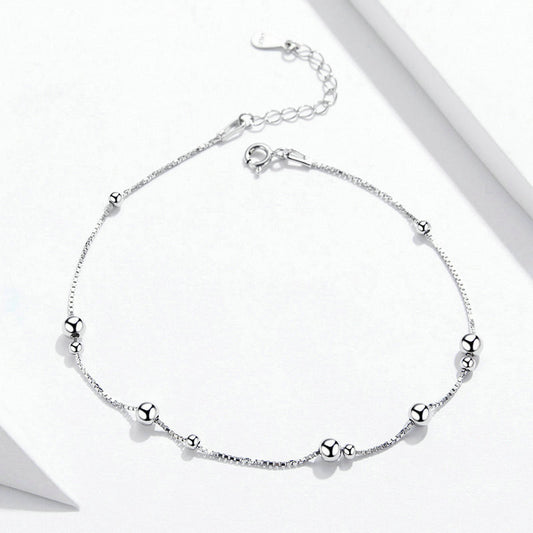 Pulsera Tobillera Elegante Chapada en Oro Blanco para Mujer - Image 2