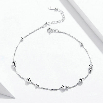 Pulsera Tobillera Elegante Chapada en Oro Blanco para Mujer - Image 2