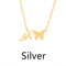Butterfly pendant letter necklace Plateado K