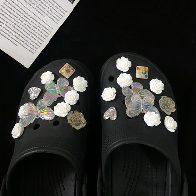 Hebillas Decorativas Flores para Tenis - Accesorios DIY Negro - Image 4