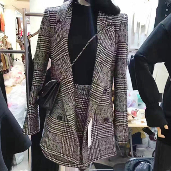 Conjunto de Falda y Blazer Slim Elegante con Aroma de Lujo