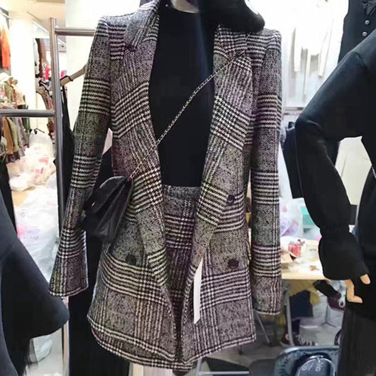 Conjunto de Falda y Blazer Slim Elegante con Aroma de Lujo