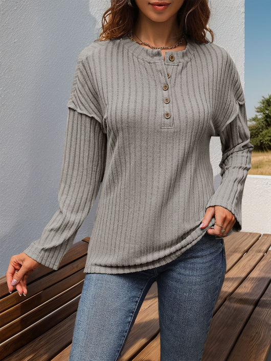 Camiseta Casual Cuello Redondo con Rayas Texturizadas - Básico Versátil para Todos - Image 8