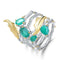 Colorful Gemstone Bracelet Ring 925 Sterling Plateado Crystal Ring Verde Agate Ring Size10