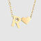 Simple Heart-shaped Letter Pendant Women's Dorado-plated Necklace Clavicle Chain Dorado R