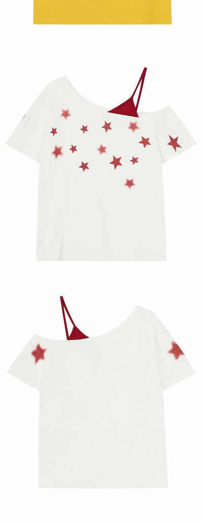 Playera Estrellas con Hombro Descubierto para Mujer - Image 12