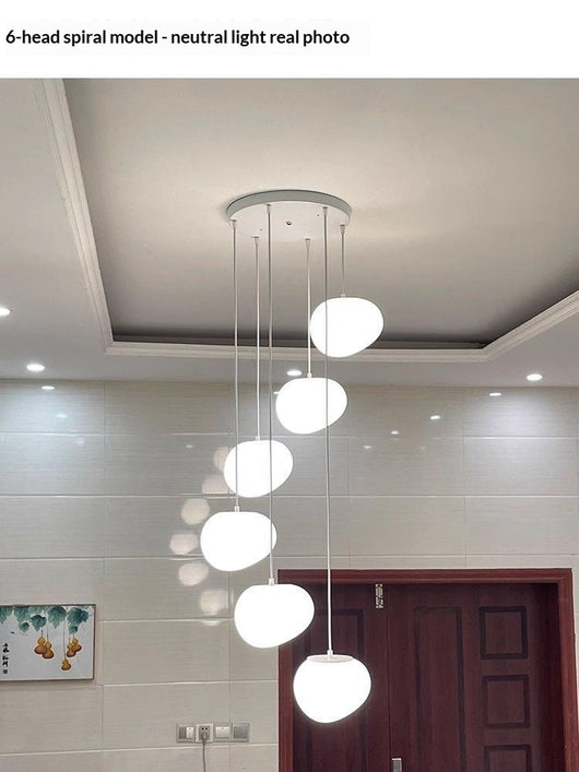 Lámpara de Araña Colgante de Cristal Cremoso para Escaleras de Doble Altura - Image 22