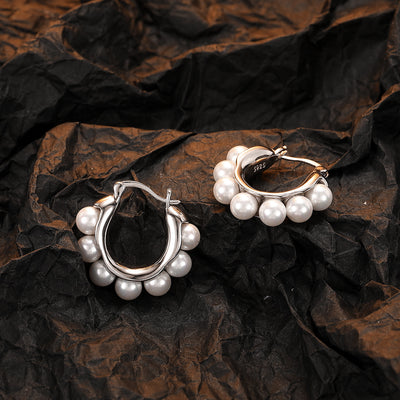 Aretes de Plata 925 con Perla - Diseño U Minimalista para Mujer - Image 8