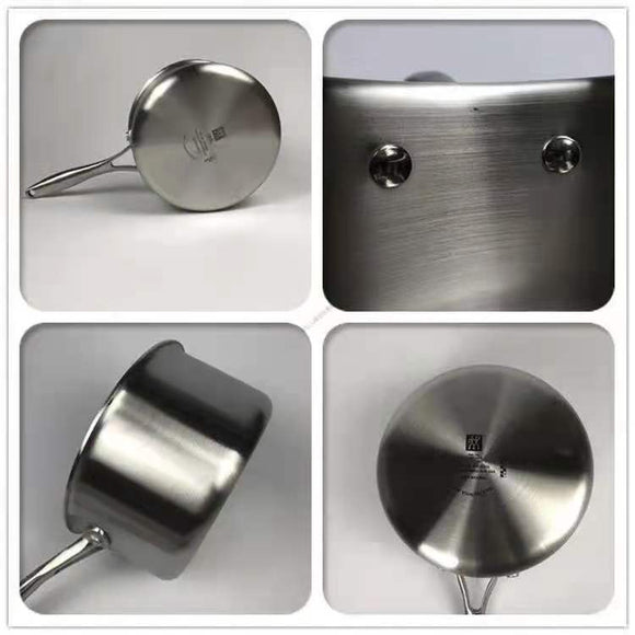 Juego de Ollas de Acero Inoxidable Alemán 16-18cm para Leche y Cocina