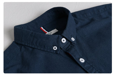 Camisa Oxford Clásica Británica de Manga Larga para Hombre - Image 14