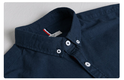 Camisa Oxford Clásica Británica de Manga Larga para Hombre - Image 14