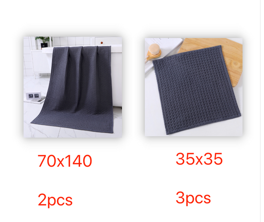 Toalla de Baño de Algodón Puro Textura Waffle - Súper Absorbente y Secado Rápido - Image 25