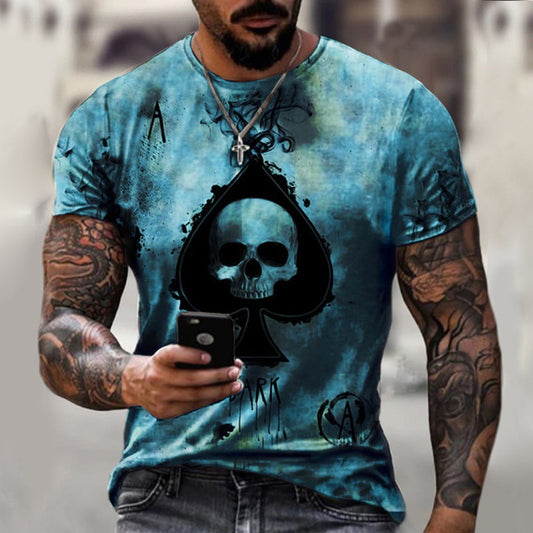 Playera Calavera 3D con Diseño Picas - Moda Urbana para Hombre - Image 2