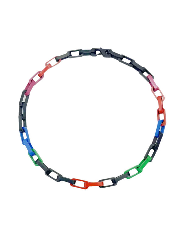 Collar Ajustable de Acero Titanio con Esmalte y Bambú