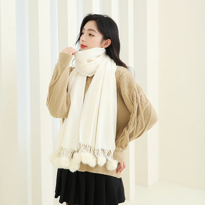 Capa Elegante para Mujer con Pompones - Mezcla de Cachemira y Lana - Image 37