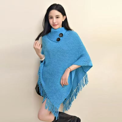 Poncho Suéter Casual de Felpa Suave para Mujer - Image 2