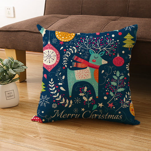 Funda de Almohada Navideña con Estampado Digital de Dibujos