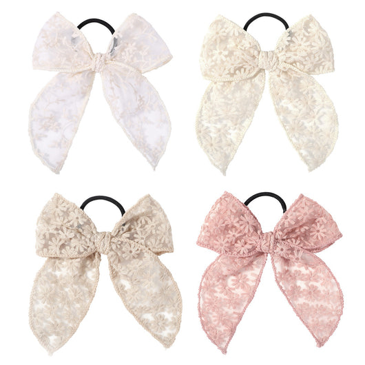 Hebilla Floral para Cabello con Encaje Bordado y Moño Elegante - Image 14