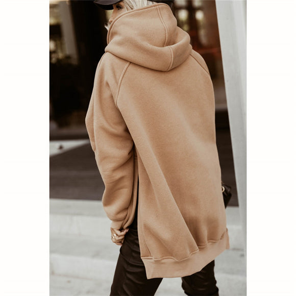 Sudadera con Capucha y Abertura Lateral para Mujer