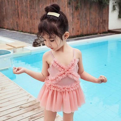 Traje de Baño de Una Pieza con Malla para Niñas - Image 11