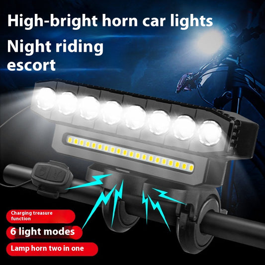 Luz Delantera LED Ultra Brillante para Bicicleta con Claxon Integrado