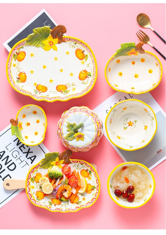 Juego de Tazones de Calabaza para Fideos y Platos Decorativos - Image 26