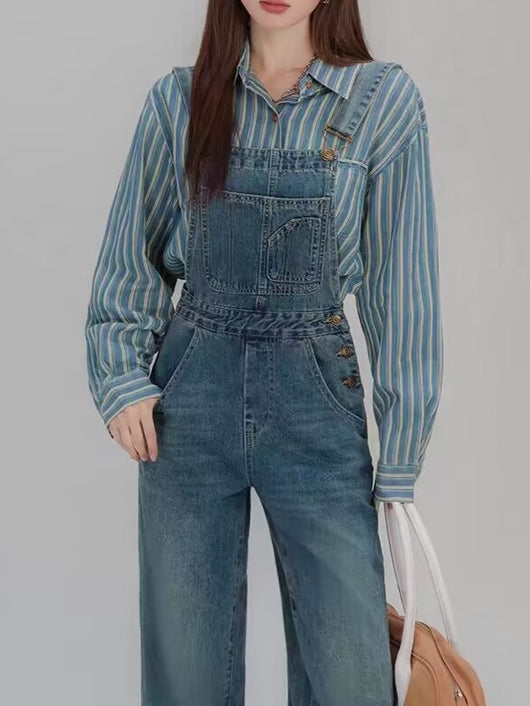 Camisa Vaquera Suelta con Tirantes Azules - Efecto Adelgazante - Image 7
