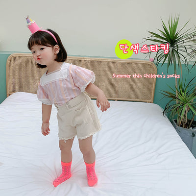 Calcetines Infantiles de Seda con Diseño Cuadriculado - Image 13