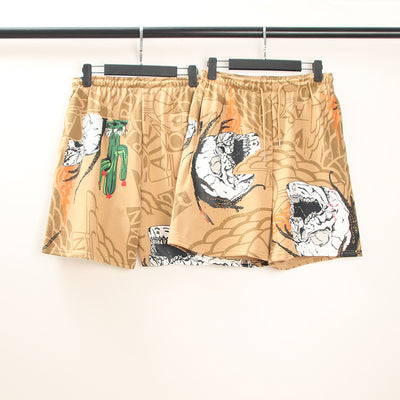 Shorts Casuales Unisex con Estampado Calavera y Cactus - Image 10