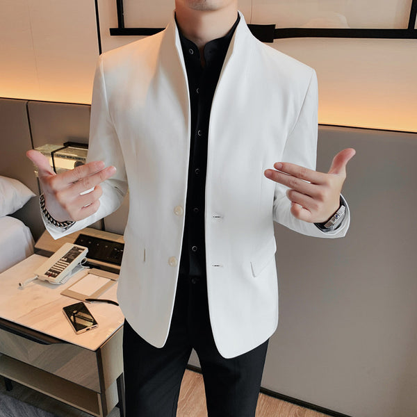 Blazer Slim Fit Ruoshuai para Hombre - Chaqueta Casual de Otoño