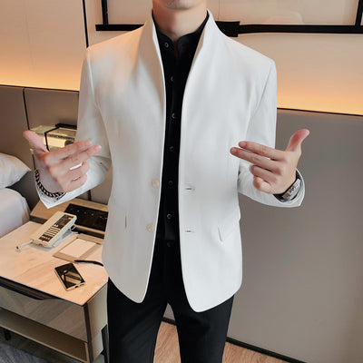 Blazer Slim Fit Ruoshuai para Hombre - Chaqueta Casual de Otoño