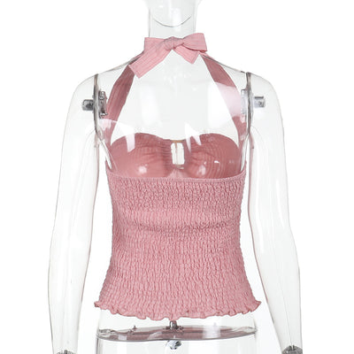 Camiseta Halter Escotada de Color Liso - Image 21