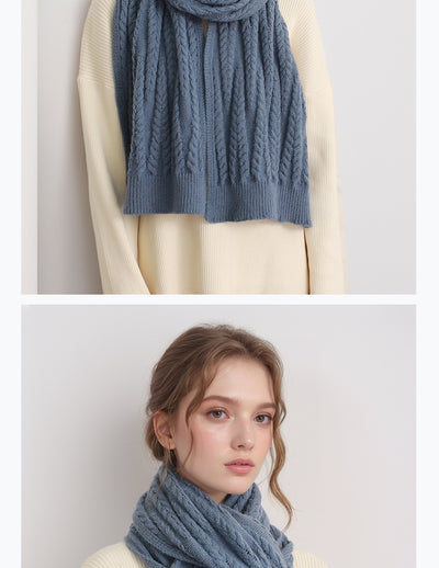 Bufanda de Lana Gruesa Otoño Invierno Estilo Europeo Americano con Textura Cashmere Artificial - Image 14