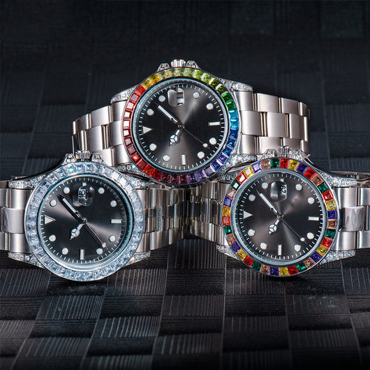 Reloj de Acero Inoxidable para Hombre con Diamantes y Esfera Luminosa - Image 17