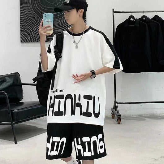 Playera Hombre Estilo Urbano con Estampado Alfabético Europeo y Americano - Image 8