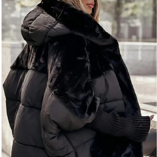 Abrigo de Invierno para Mujer con Parches de Pelaje Sintético - Image 10