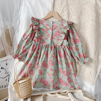 Vestido Infantil Floral Manga Larga Estilo Pastoral - Image 6