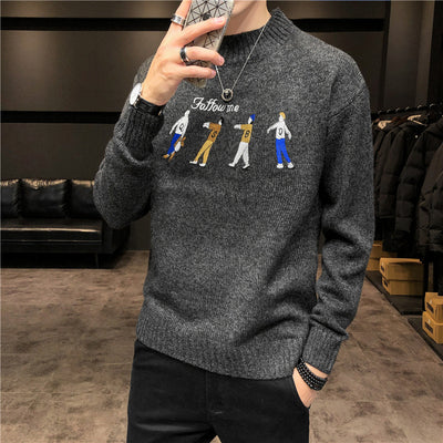 Suéter Holgado de Cuello Redondo para Jóvenes - Perfecto para Invierno - Image 2