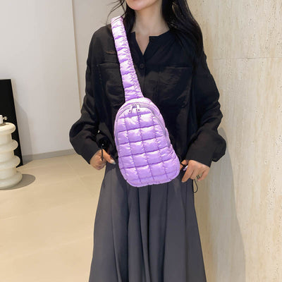 Bolsa Crossbody Acolchada Diamante para Mujer - Diseño Plisado Cloud - Image 4