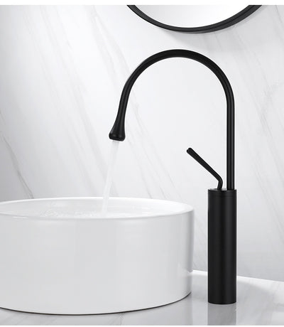 Grifo de Lavabo Giratorio en Cobre Dorado con Diseño Gota de Agua - Image 27