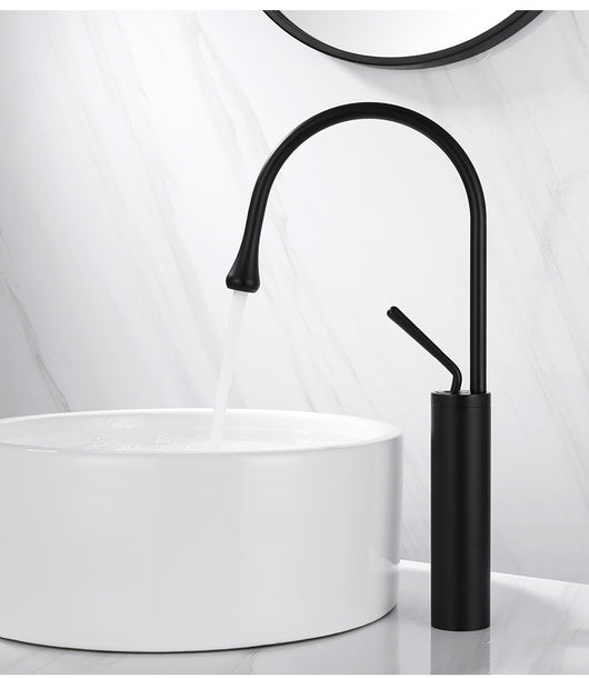 Grifo de Lavabo Giratorio en Cobre Dorado con Diseño Gota de Agua - Image 27