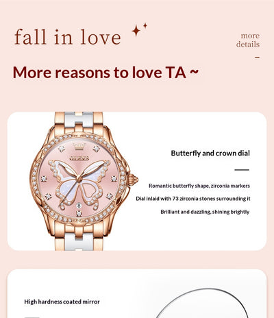 Reloj de Cuarzo para Mujer con Banda Cerámica Luminosa e Impermeable - Image 13