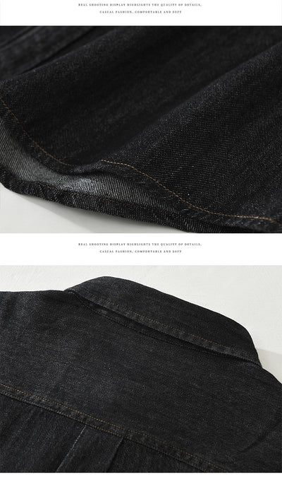 Camisa Denim Retro Estilo Japonés Manga Larga para Hombre - Image 14