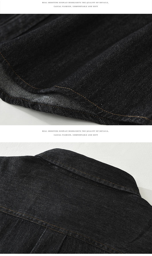 Camisa Denim Retro Estilo Japonés Manga Larga para Hombre - Image 14