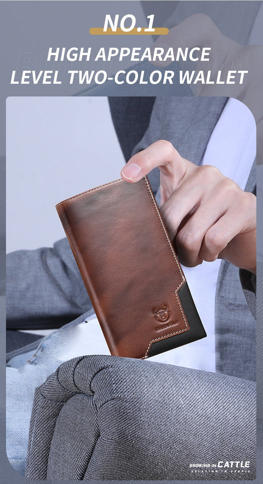 Billetera Bifold de Cuero Engrasado Premium para Hombre - Capacidad Grande - Image 33