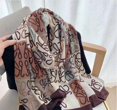 Pashmina de Algodón y Lino Estampada - Chal Abrigador Versátil - Image 5