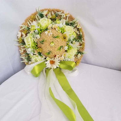 Sombrero de Paja Púrpura con Flor para Mujer - Estilo Raffia - Image 5