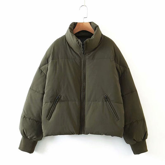 Chaqueta Acolchada Urban Leisure con Cuello Parado para Mujer - Image 24