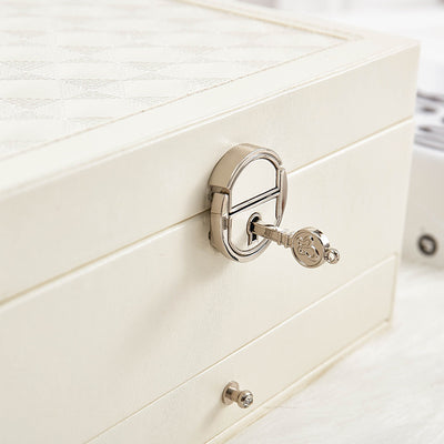 Caja Joyero de Cuero PU con Bordados y Gran Capacidad - Image 9